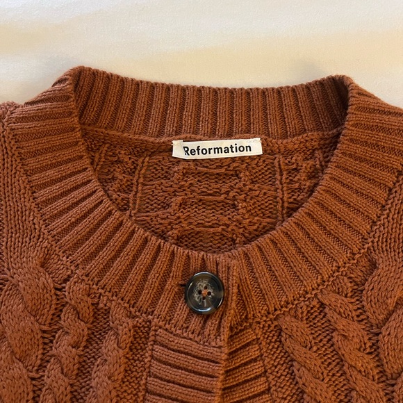 Reformation Cotton Cable Knit Cardigan - Picture 2 of 6